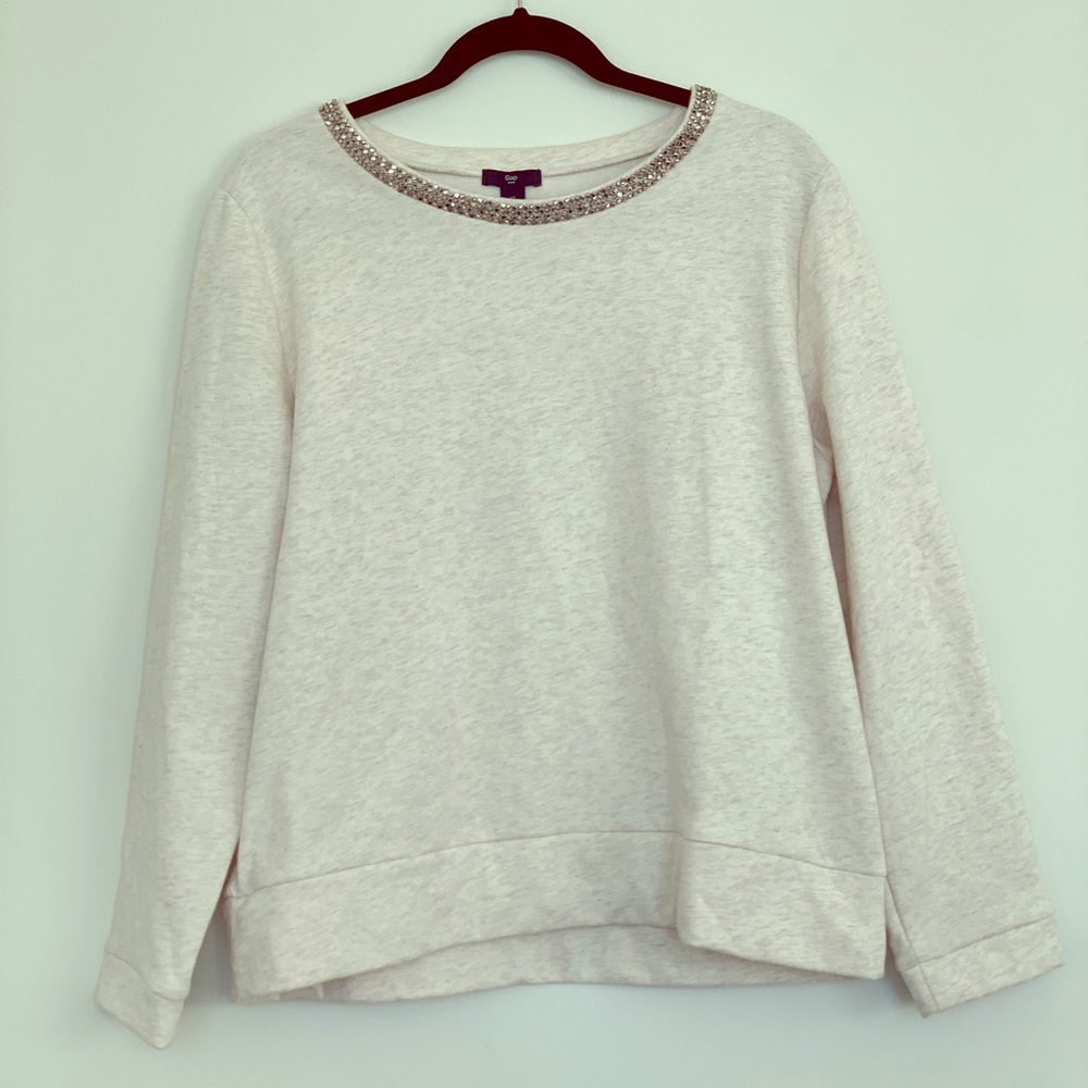 GAP Jeweled Neckline Crew Neck Sweater!
